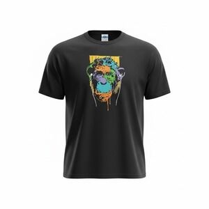 VTG Y2K Liquid Blue‎ Music Art  T-Shirt 4XL Graphic Psychedelic Streetwear Mens